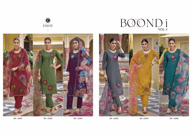 Boondie Vol 3 By Kailee Cat Silk Readymade Suits Wholesale Market In Surat

